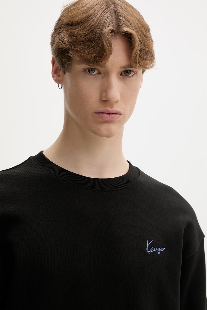 Kenzo pulover moški bombažen črna FG65SW2694MJ