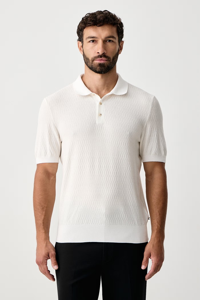 BOSS Polo męskie z lyocellem H-Lurazio beżowy 50565506