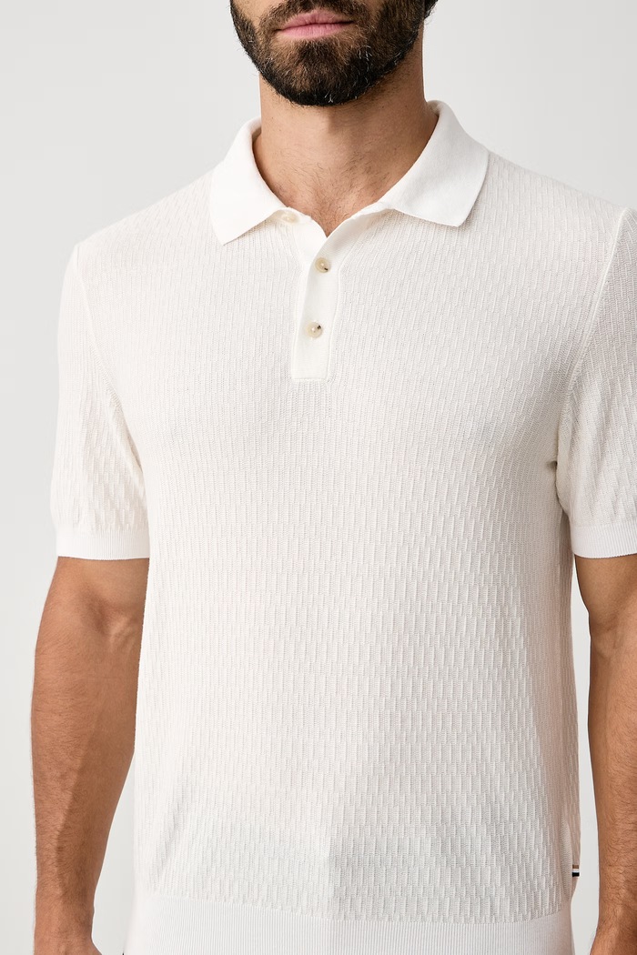 Polo męskie z lyocellem H-Lurazio BOSS 50565506 beżowy
