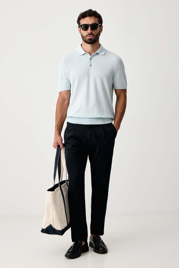 BOSS Polo majica za muškarce s lyocellom H-Lurazio 50565506 plava AW26