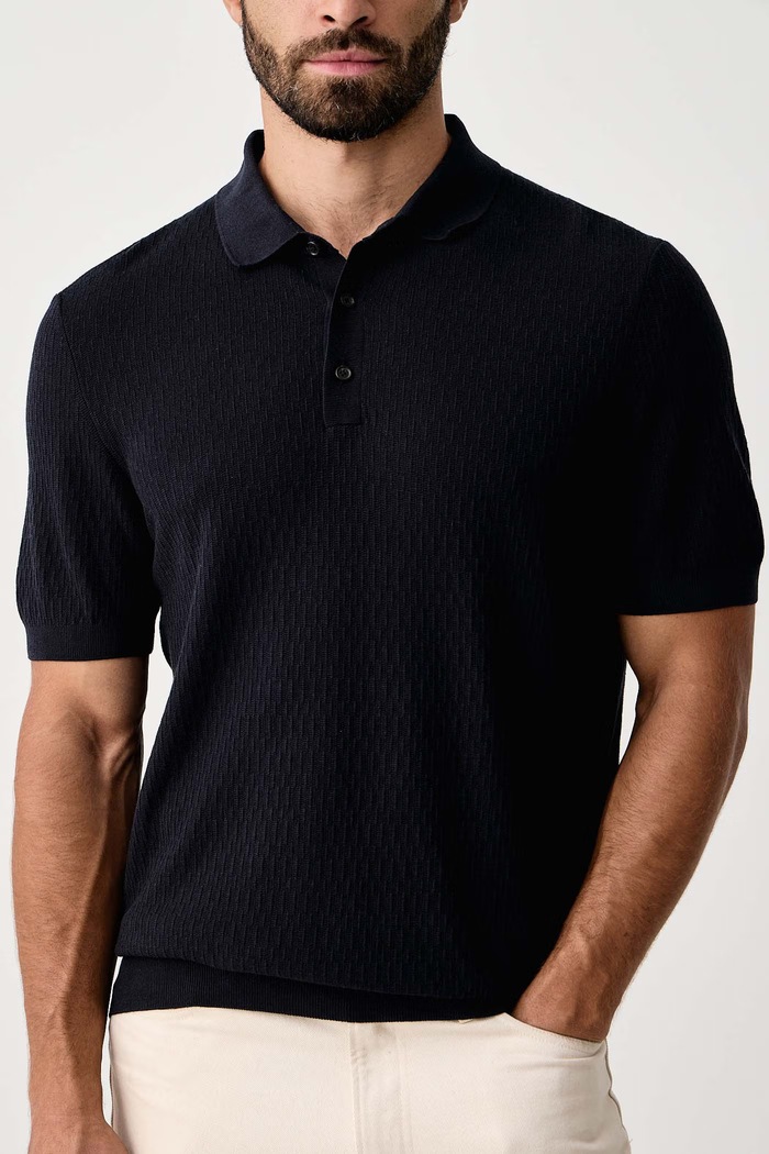 Polo majica za muškarce s lyocellom H-Lurazio BOSS 50565506 mornarsko plava