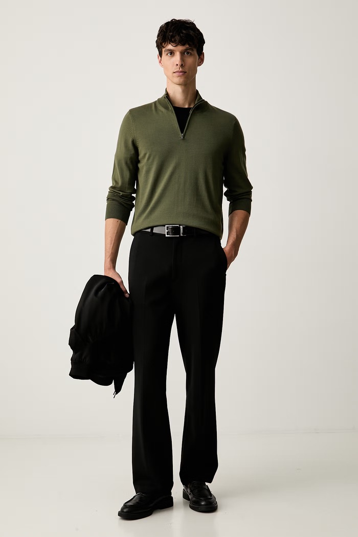 BOSS pulover pentru bărbați din lână H-Ebenji 50565499 verde AW26