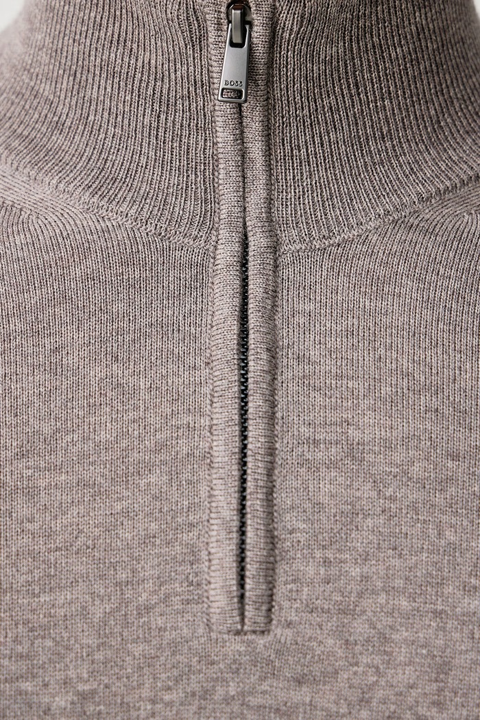 Sweter męski wełniany H-Ebenji BOSS szary 50565499