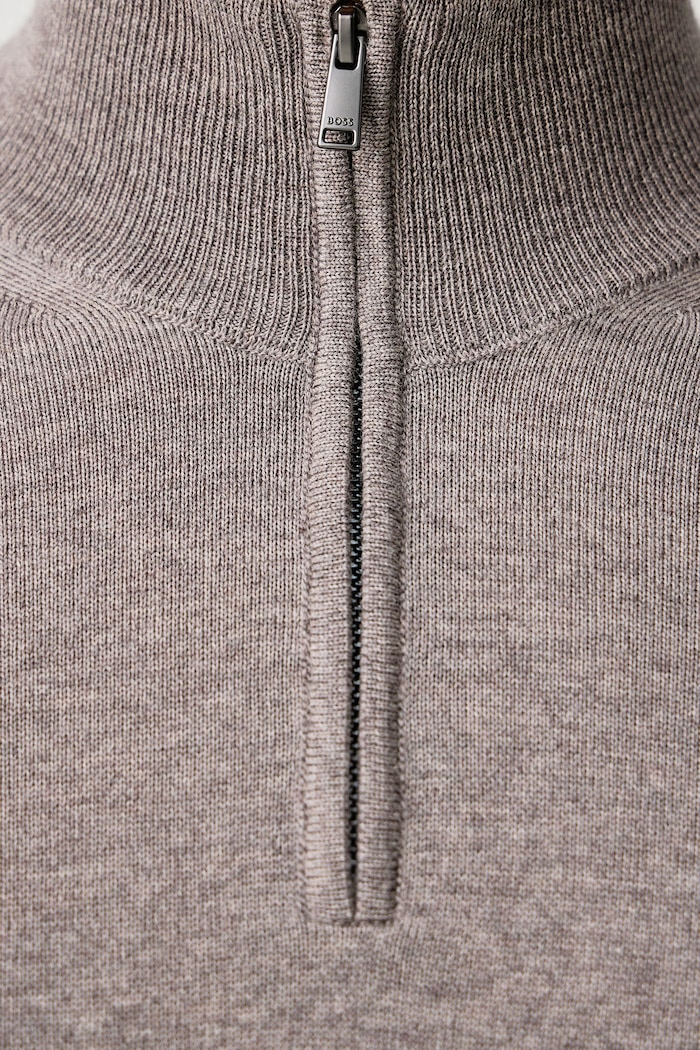 Sweter męski wełniany H-Ebenji BOSS szary 50565499