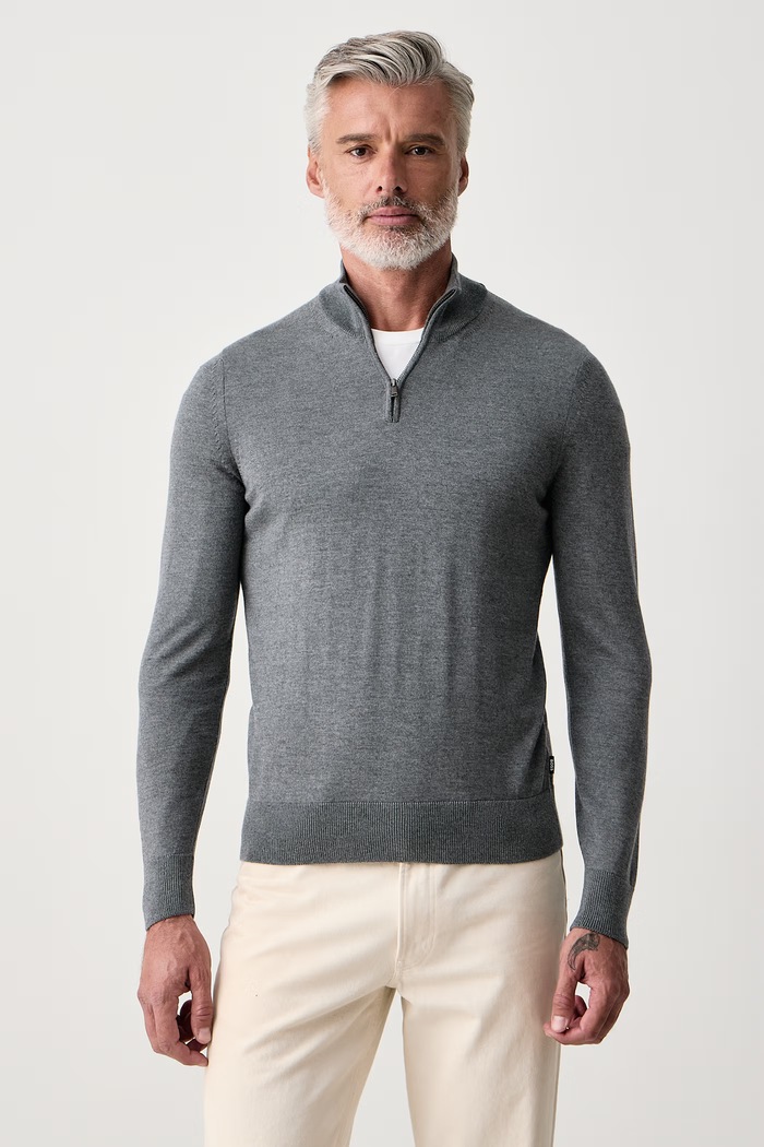 BOSS Sweter męski wełniany H-Ebenji szary 50565499