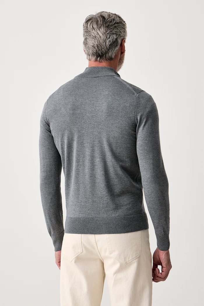 BOSS Sweter męski wełniany H-Ebenji 50565499 szary AW26