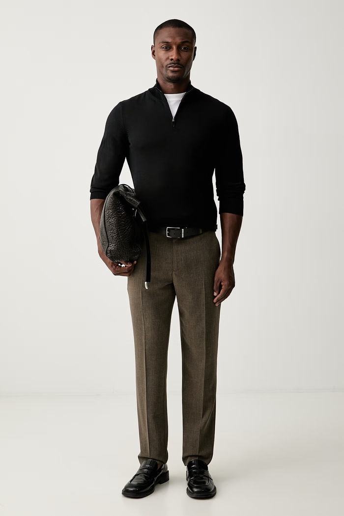 BOSS sweter męski wełniany H-Ebenji 50565499 czarny AW26