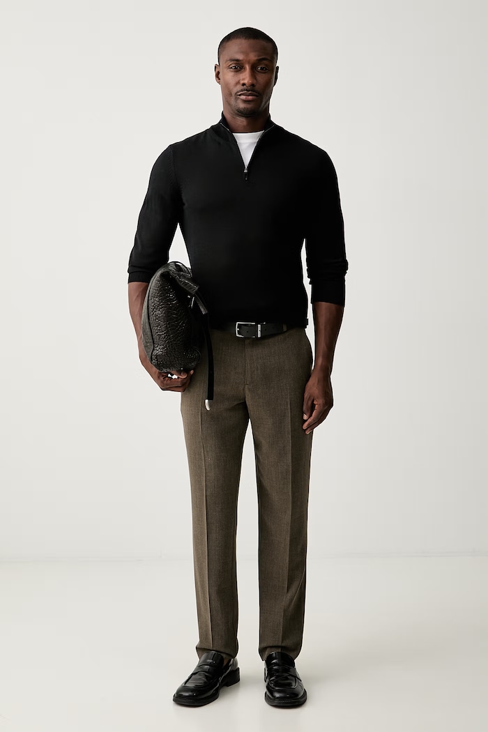 BOSS sweter męski wełniany H-Ebenji 50565499 czarny AW26
