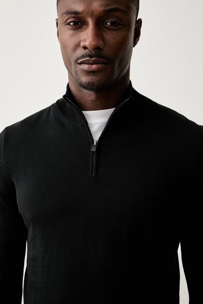 BOSS sweter męski wełniany H-Ebenji czarny 50565499