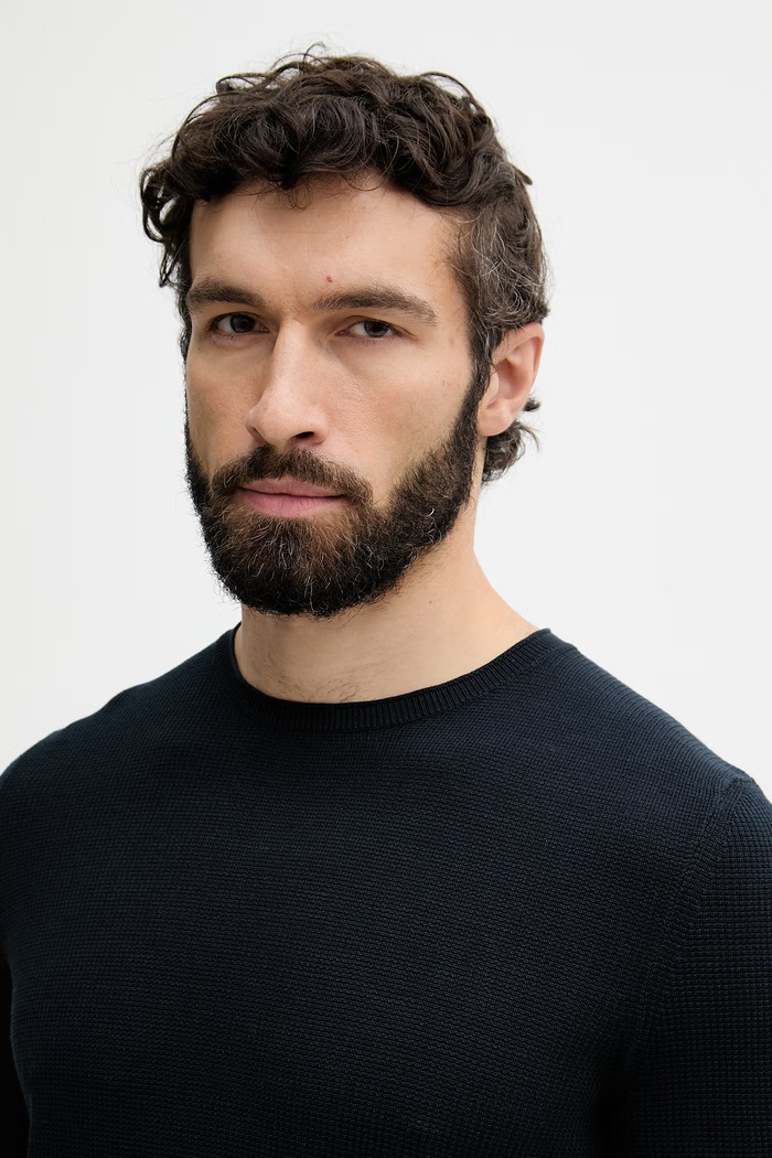 Marc O'Polo pulover moški bombažen mornarsko modra 5000014217