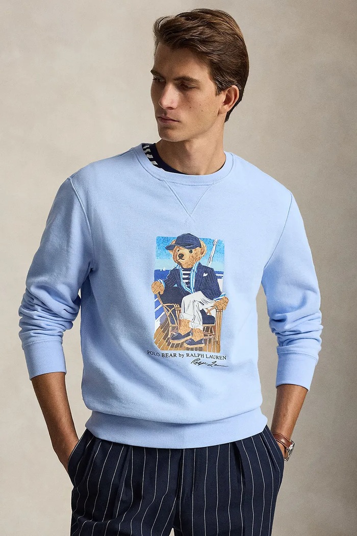 Polo Ralph Lauren dukserica za muškarce s pamukom plava 710B18538