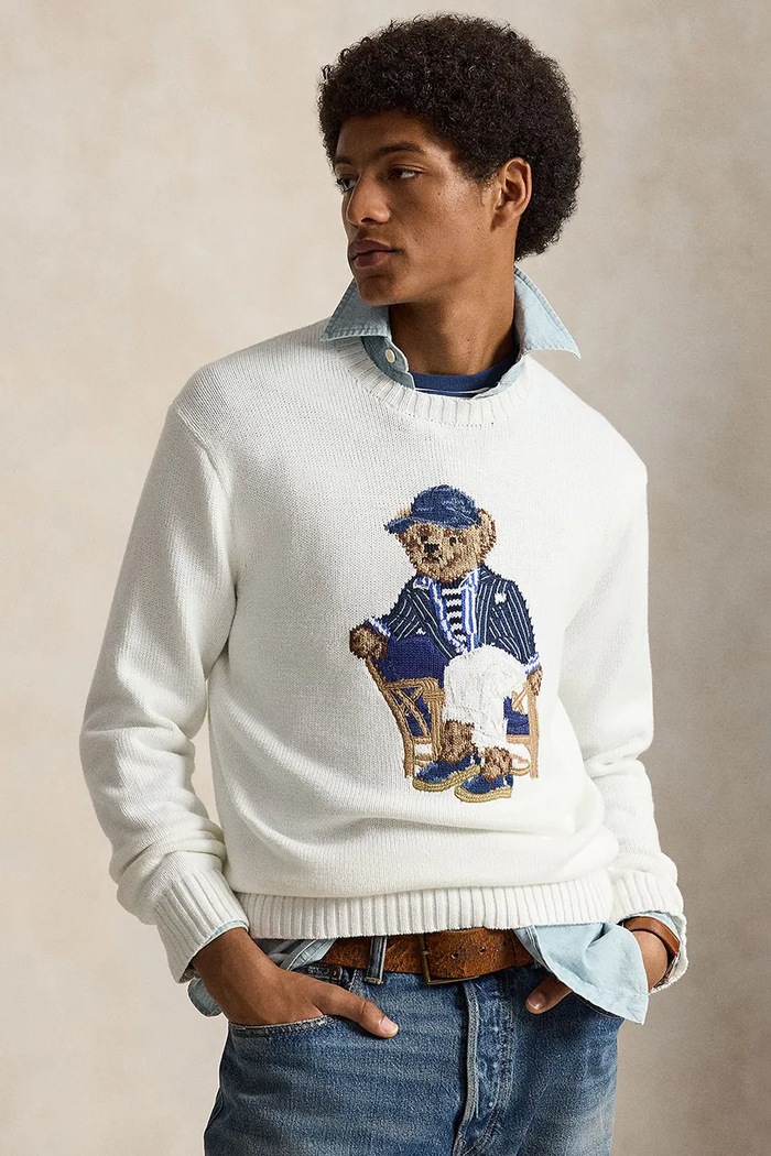 Polo Ralph Lauren sweter męski bawełniany biały 710B19758