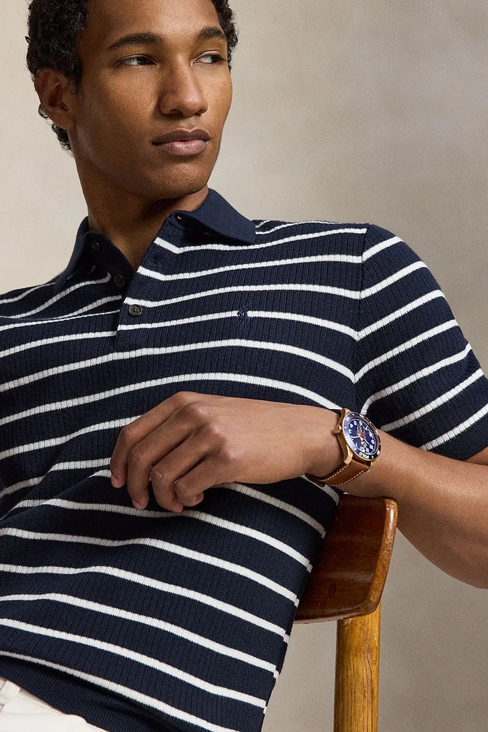 Polo Ralph Lauren úpletové polo tričko pánske bavlnené tmavomodrá 710B17976