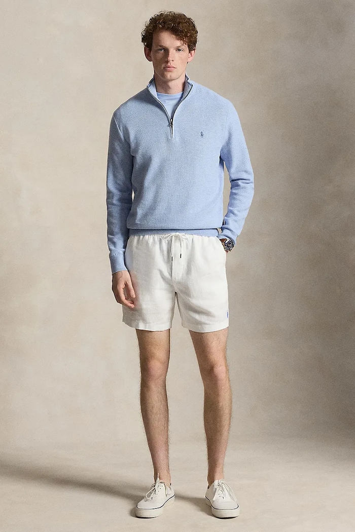 Oblačila Polo Ralph Lauren pulover moški bombažen 710B18060 modra