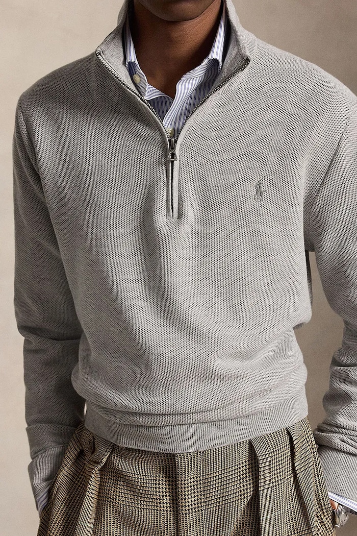 Одежда Polo Ralph Lauren Свитер из хлопка для мужчин 710B18060 серый