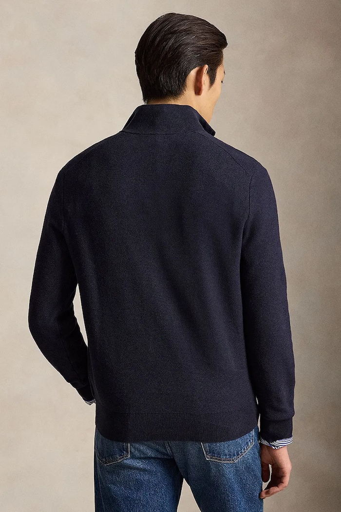 Polo Ralph Lauren pulover moški bombažen 710B18060 mornarsko modra AW26
