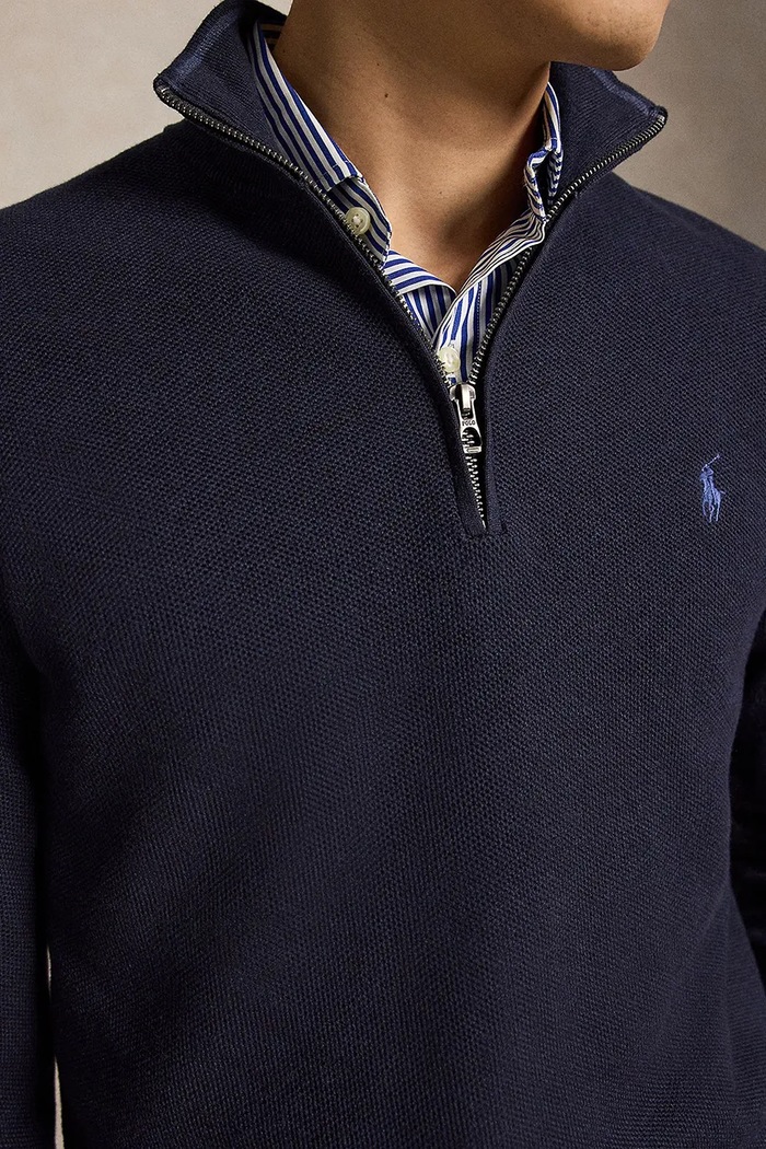 Polo Ralph Lauren pulover moški bombažen mornarsko modra 710B18060