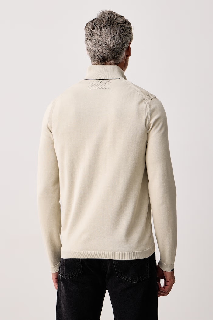 Odzież BOSS Green Sweter męski bawełniany KN_Ever-X QZ 50556146 beżowy