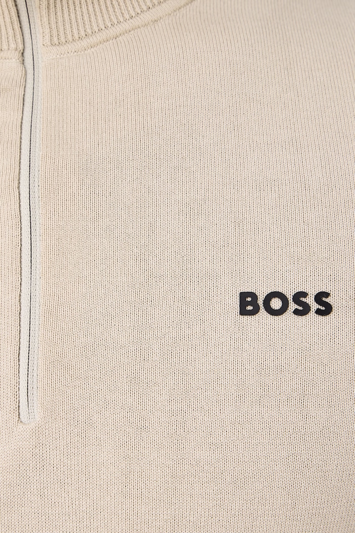 Sweter męski bawełniany KN_Ever-X QZ BOSS Green beżowy 50556146