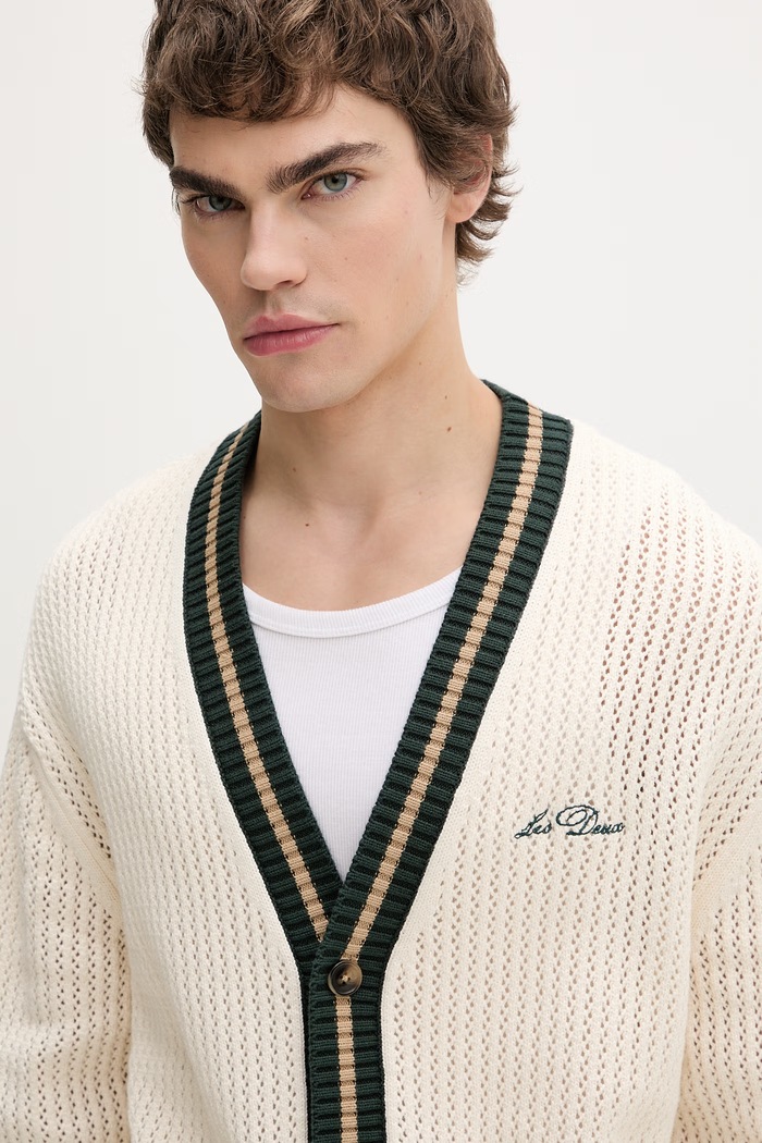 Les Deux cardigan pentru bărbați din bumbac bej 1001848