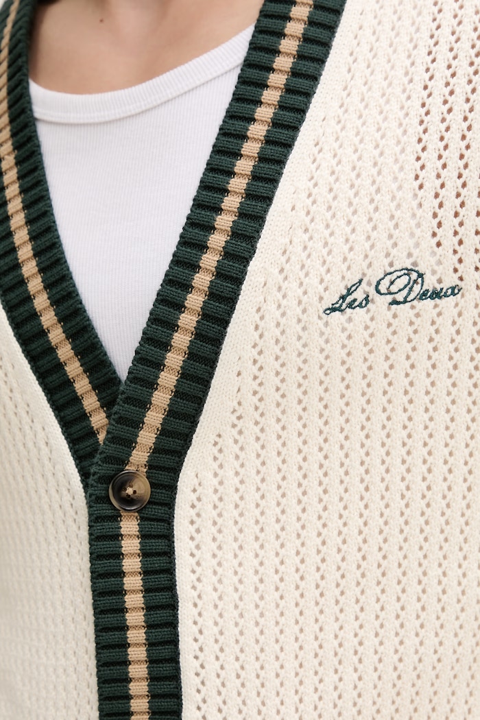 Les Deux cardigan pentru bărbați din bumbac 1001848 bej
