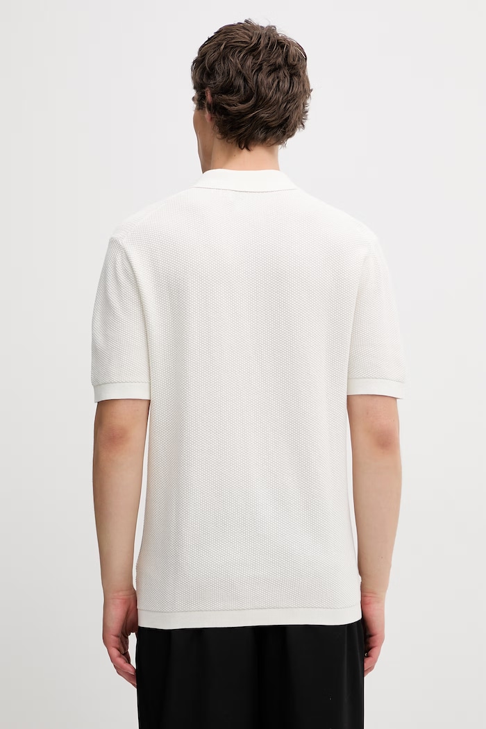 Odzież Calvin Klein polo swetrowe męskie bawełniane LV04LG313G beżowy