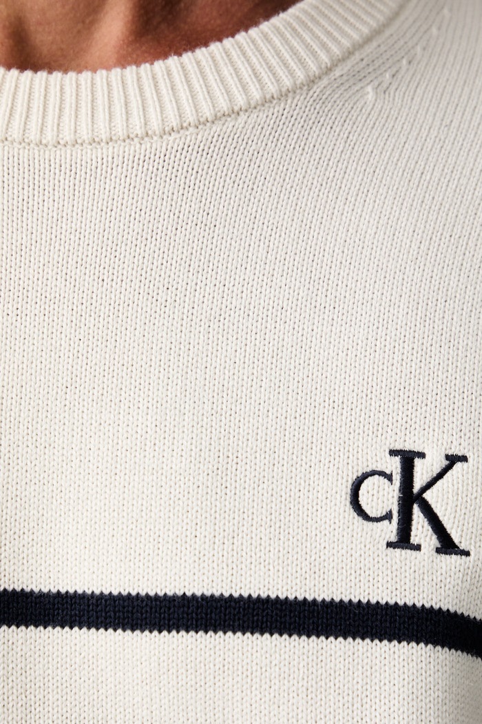Calvin Klein Jeans sweter męski bawełniany LV04RG305G beżowy