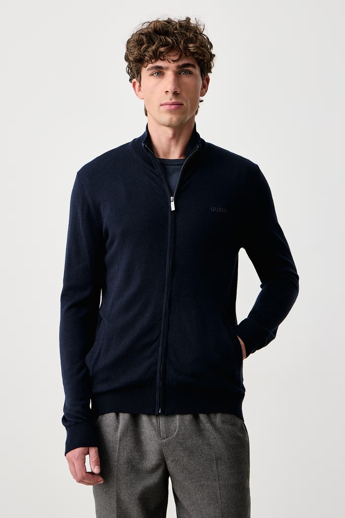 Guess Sweter rozpinany męski MAGNUS granatowy M6YR08.Z0913