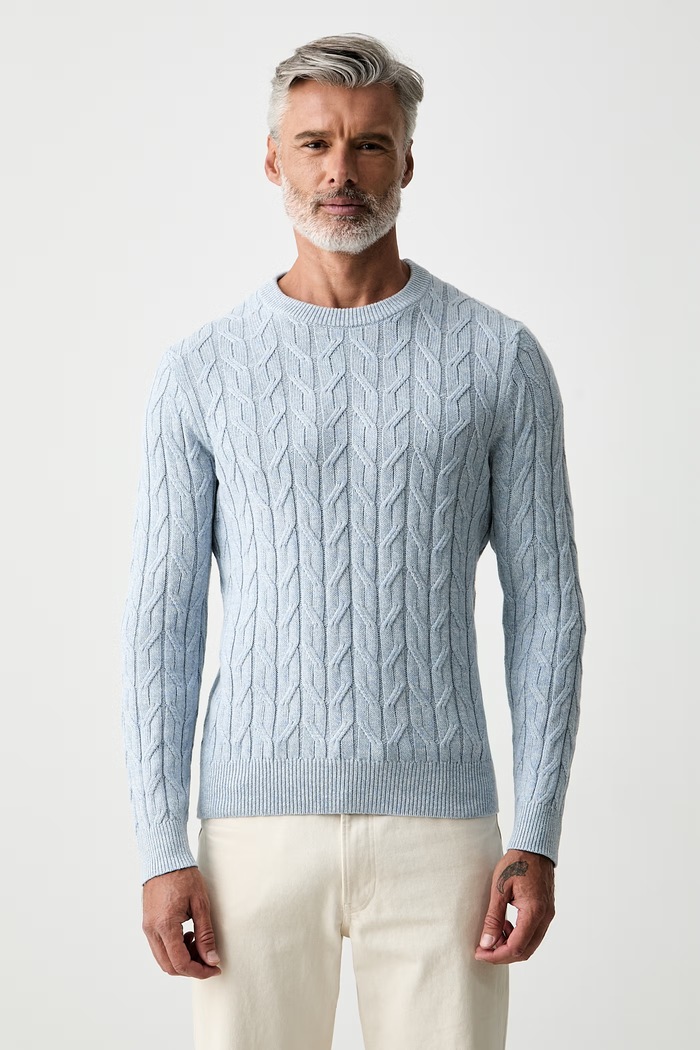 Hackett London sweter męski z dodatkiem kaszmiru niebieski HM7000214
