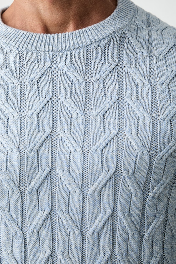 Hackett London sweter męski z dodatkiem kaszmiru HM7000214 niebieski