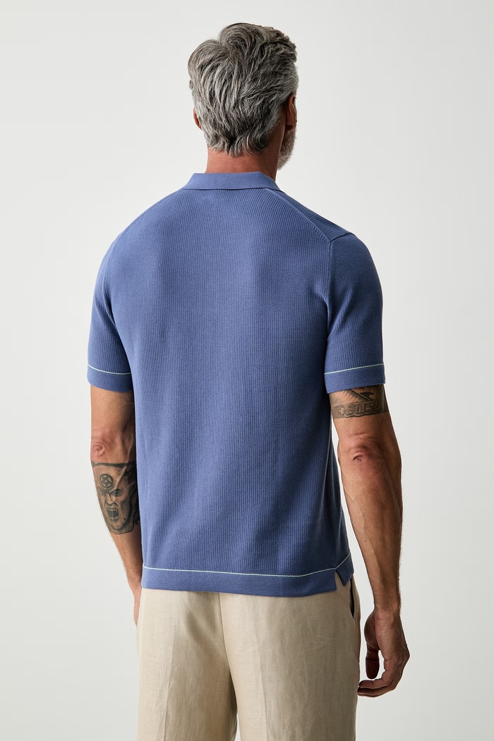 Odzież Hackett London polo swetrowe męskie bawełniane HM7000212 niebieski