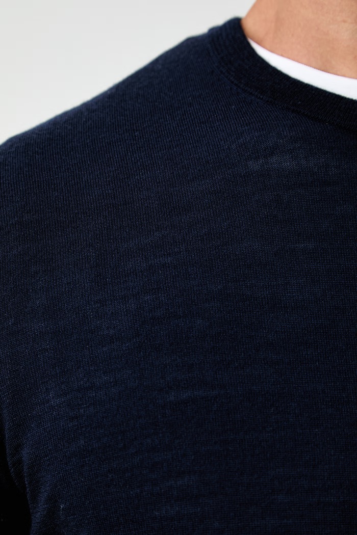 Hackett London sweter męski z wełny merino HM7000204 granatowy