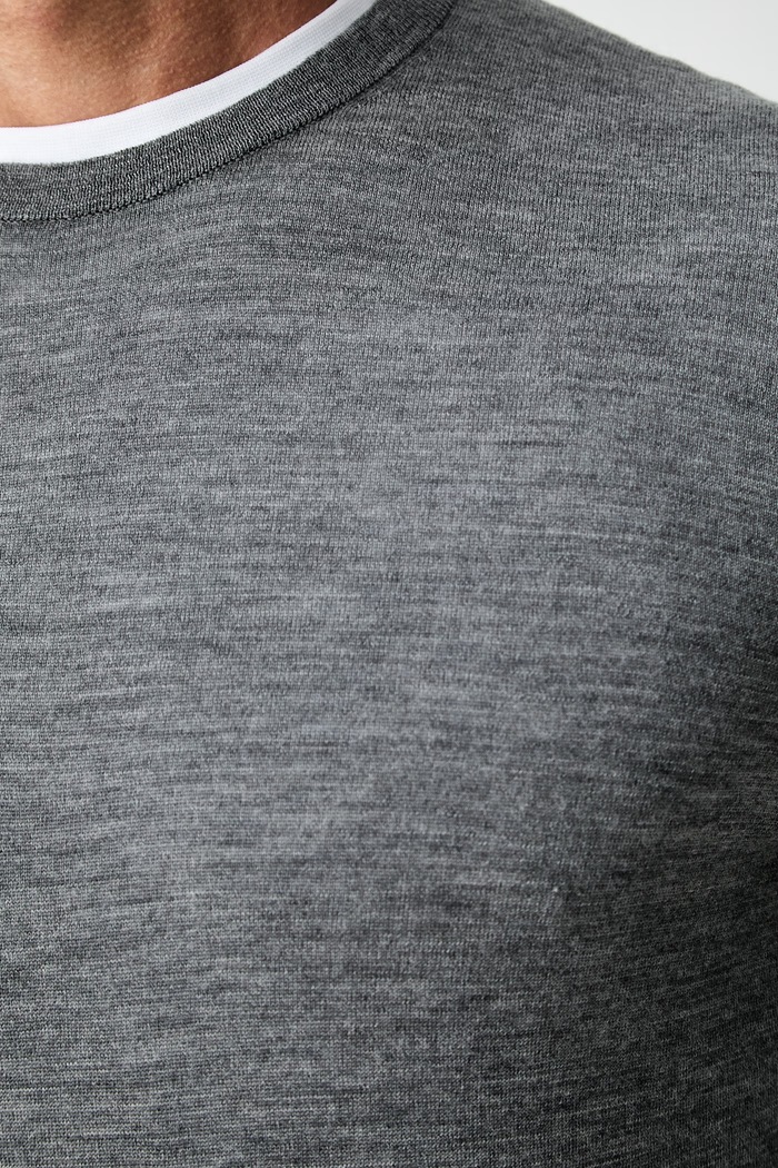 Hackett London sweter męski z wełny merino HM7000204 szary