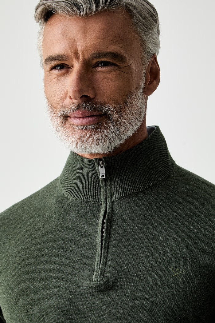 Hackett London sweter męski bawełniany zielony HM7000117