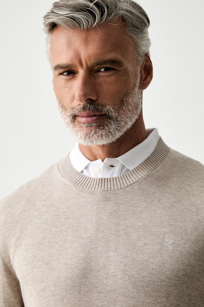 Odzież Hackett London sweter męski bawełniany HM7000116 beżowy