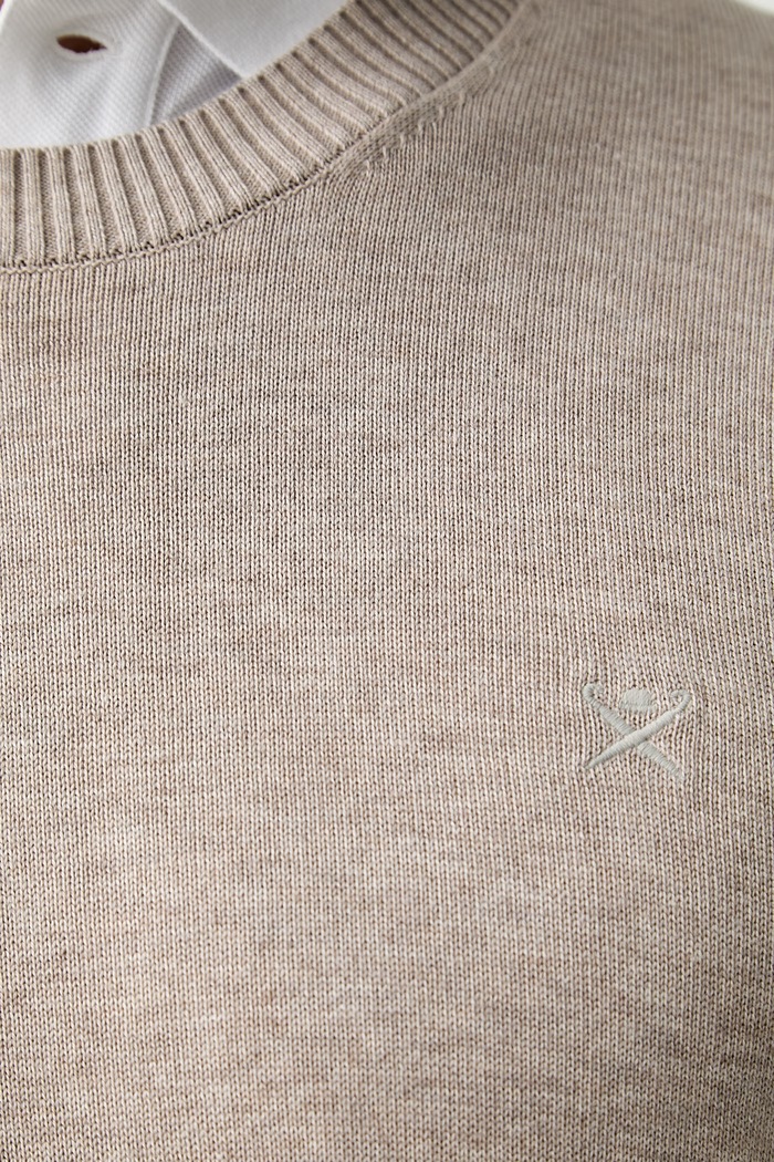 Hackett London sweter męski bawełniany beżowy HM7000116