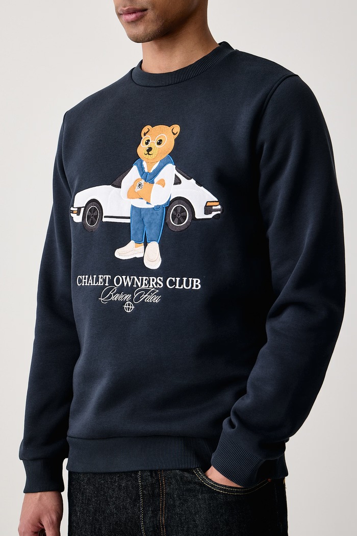 Bluza z bawełną Baron Filou 000016713 granatowy