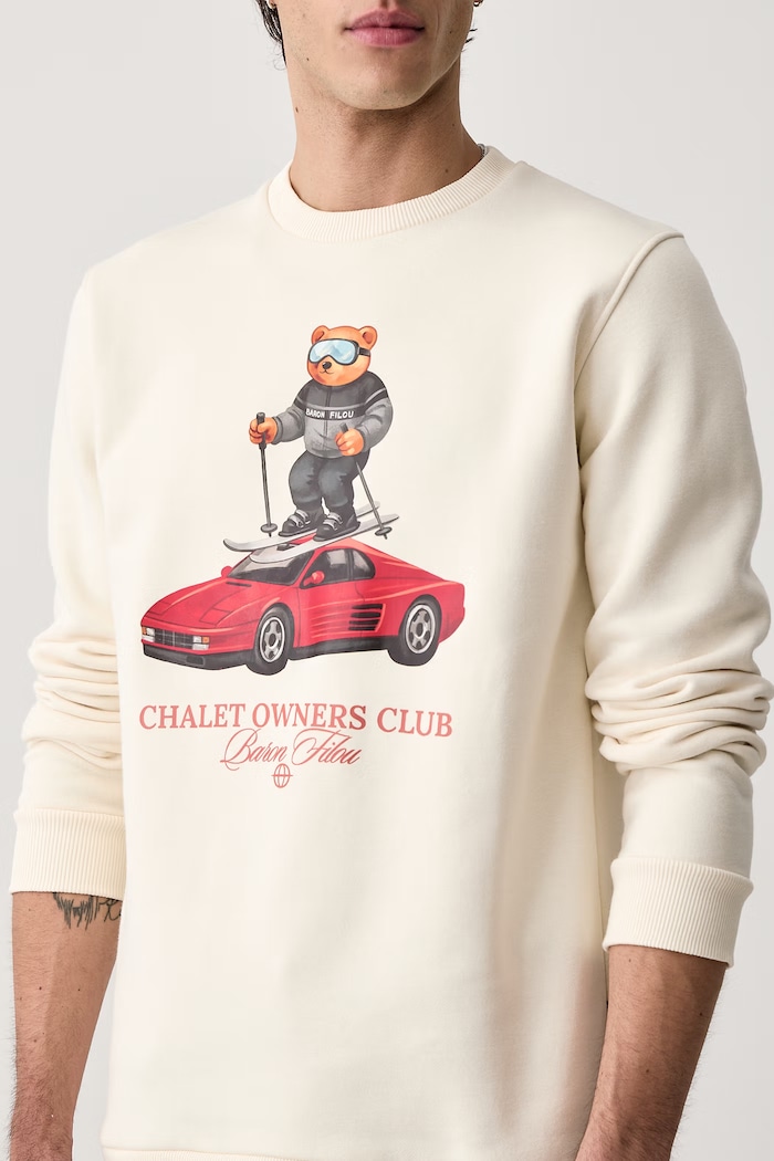 Bluza z bawełną Baron Filou 000016937 beżowy