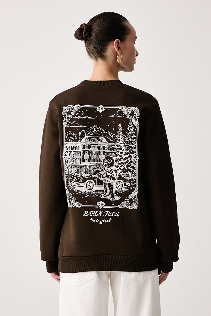 Baron Filou Bluza z bawełną brązowy 000016916