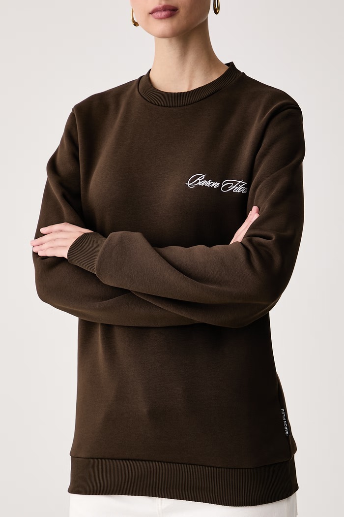 Bluza z bawełną Baron Filou 000016916 brązowy
