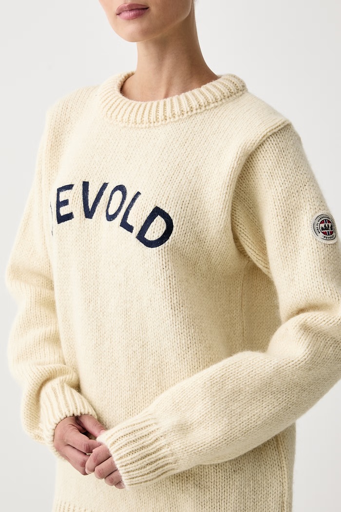 Sweter wełniany Nansen Legacy Devold PDTC.386.555.A beżowy