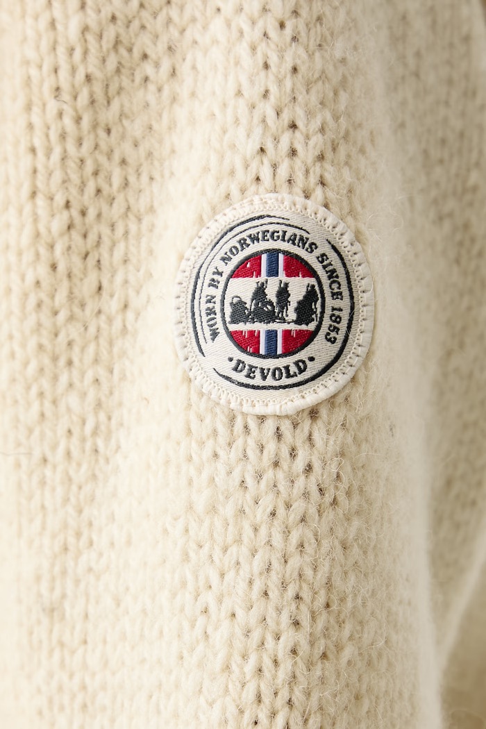 Sweter wełniany Nansen Legacy Devold beżowy PDTC.386.555.A