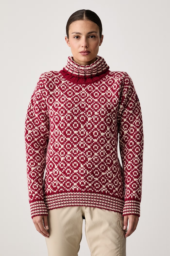 Devold Golf wełniany Svalbard Wool czerwony PDTC.396.390.A