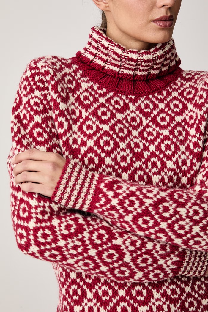 Golf wełniany Svalbard Wool Devold PDTC.396.390.A czerwony