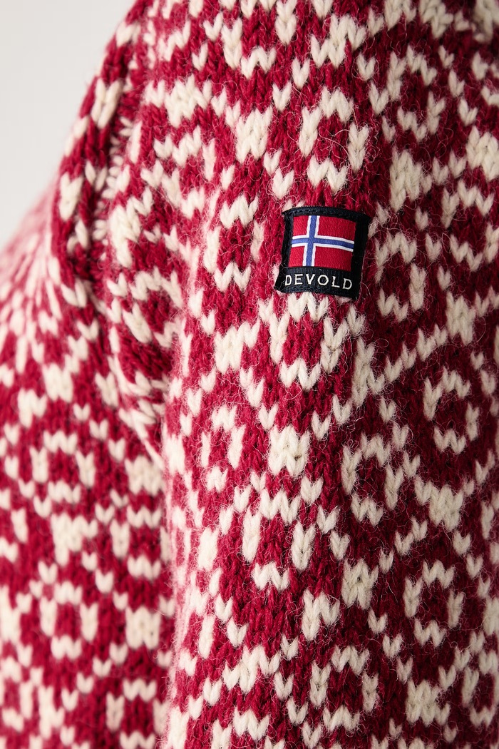 Golf wełniany Svalbard Wool Devold czerwony PDTC.396.390.A