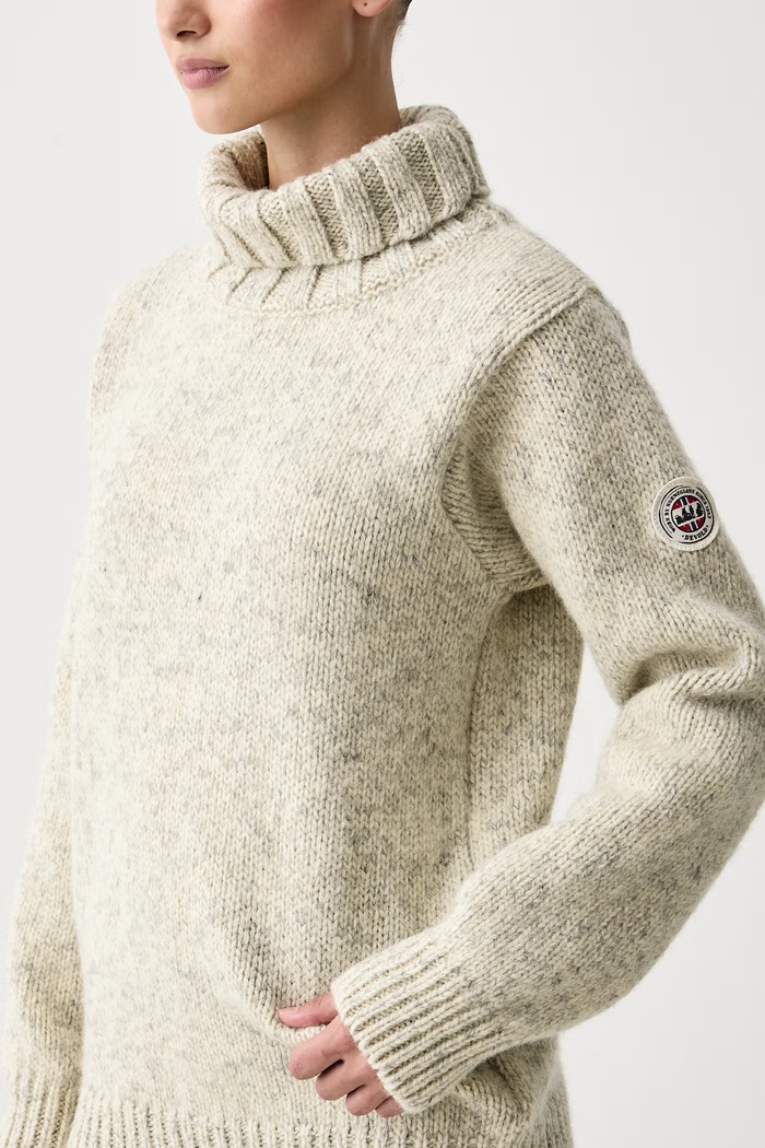 Sweter wełniany Nansen Wool Devold PDTC.386.392.S beżowy