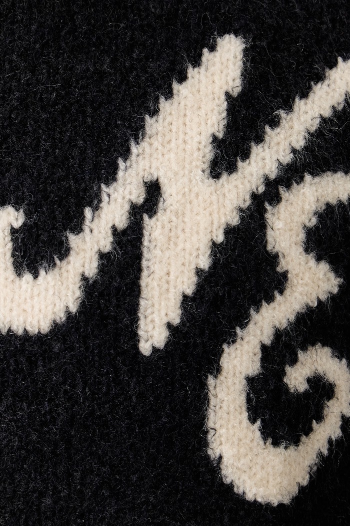 Sweter z dodatkiem wełny New Era granatowy 60897502