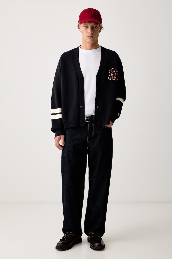 New Era Kardigan z wiskozą 60897381 granatowy AW26