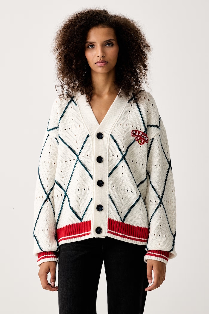 Barrow Cardigan cu amestec de lână bej F6BWUACA037