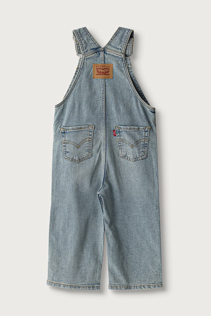 Levi's nohavice na traky detské rifľové BAGGY OVERALL 6ER544 modrá AW26